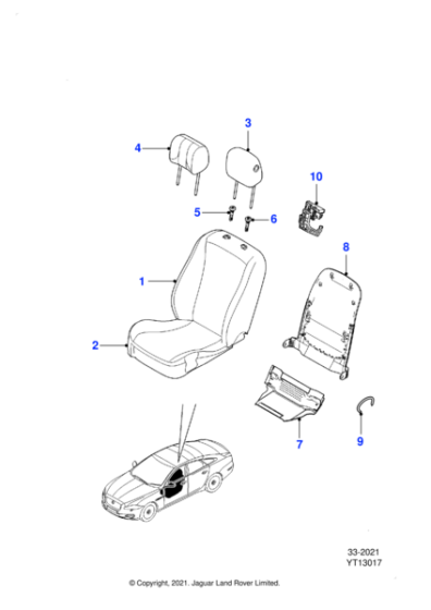 C2D19850RHZ - Jaguar Headrest