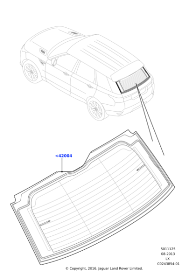 LR044114 - Land Rover Glass - Back Window