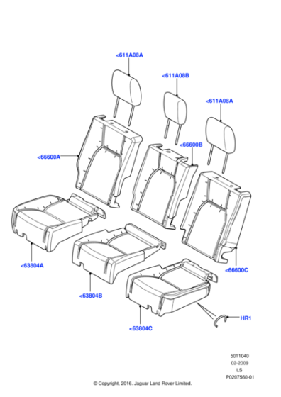 LR038740 - Land Rover Cover - Seat Back