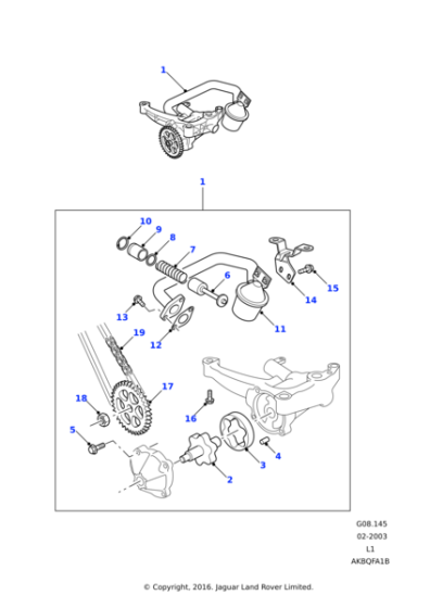 1703947 - Land Rover Gasket-cylinder block oil pump