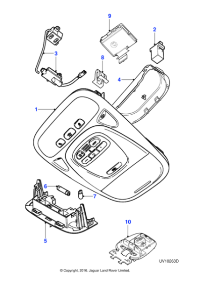 XR841534AGD - Jaguar Roof console