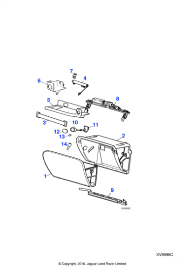 C2C20905 - Jaguar Glovebox lid lock striker