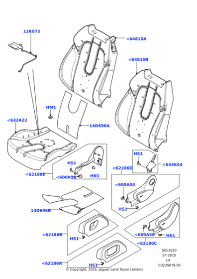 LR026486 - Land Rover Valance - Seat Cushion