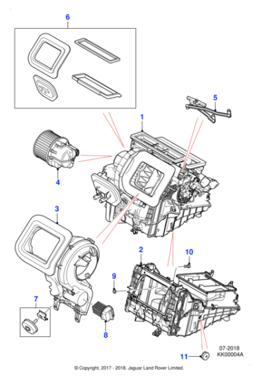 J9C26924 - Jaguar Evaporator and blower