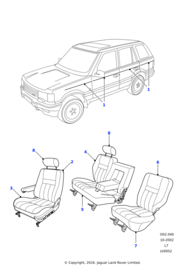 STC61056 - Land Rover Cover assembly-rear seat small split squab