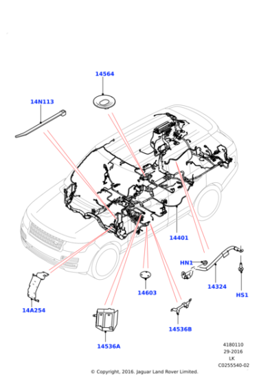 LR063844 - Land Rover Wiring - Main