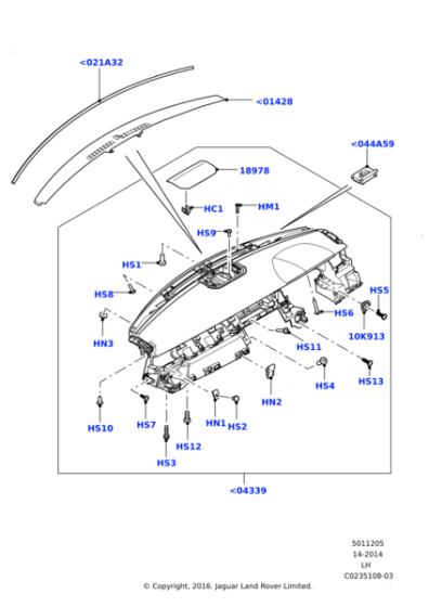 LR026377 - Land Rover Panel - Instrument - Upper