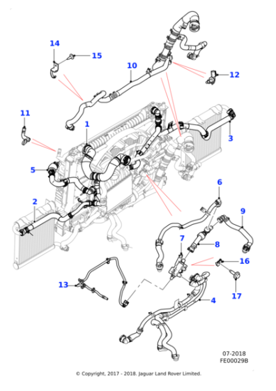 T2H20145 - Jaguar Radiator top hose