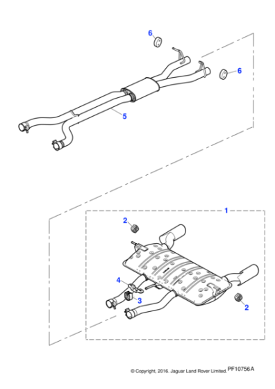 C2P24863 - Jaguar Intermediate exhaust silencer