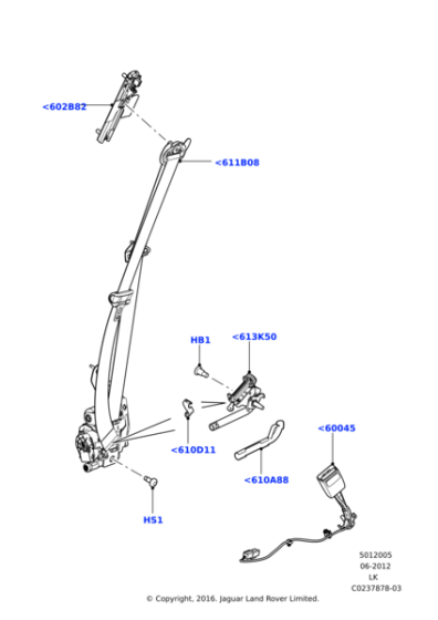 LR040461 - Land Rover Seat Belt