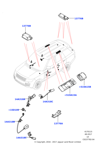 LR035511 - Land Rover WIRE - INTERIOR LIGHTING