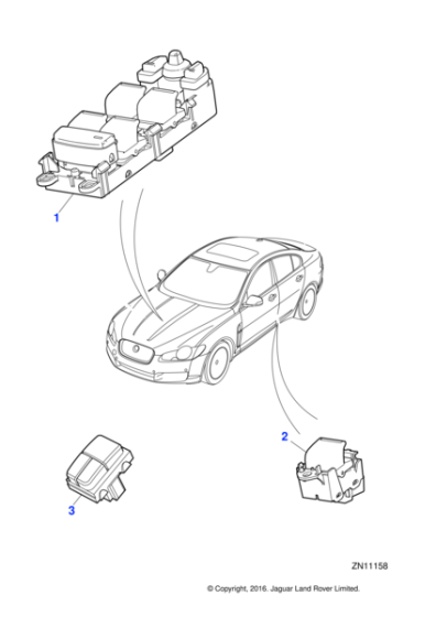 C2Z11176 - Jaguar Driver's door switchpack