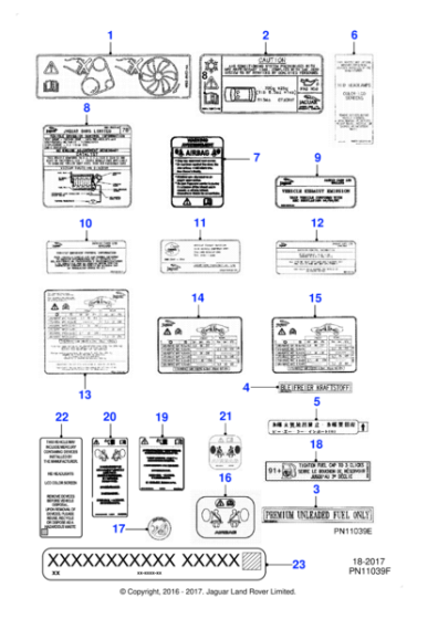 C2P4305 - Jaguar Refrigeration information label