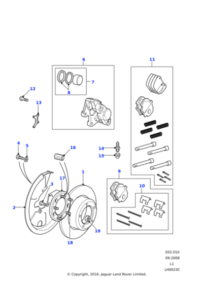 SMC500260 - Land Rover Caliper assembly-rear brake