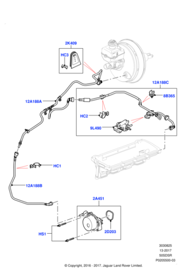 LR038330 - Land Rover Hose - Vacuum