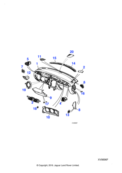 C2C14000JMN - Jaguar Demister grille