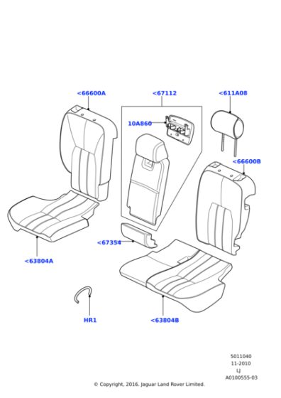 HMA501180PVA - Land Rover Cover - Seat Back