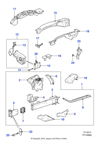 C2P3367 - Jaguar Valance panel and crushtube