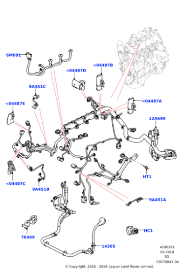 LR110293 - Land Rover Wiring - Engine