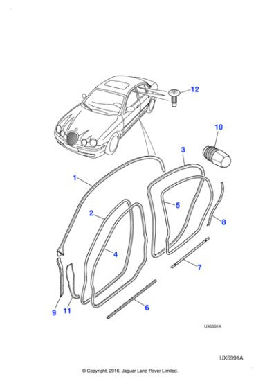 XR845064 - Jaguar Door seal