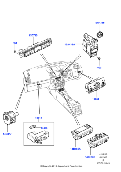 LR014330 - Land Rover Switch - Ignition