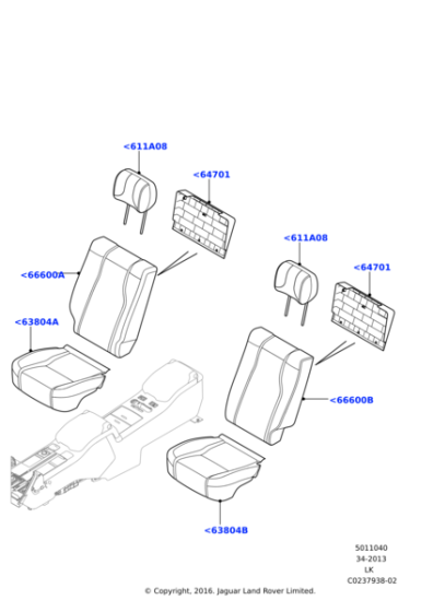 LR046157 - Land Rover Head Rest