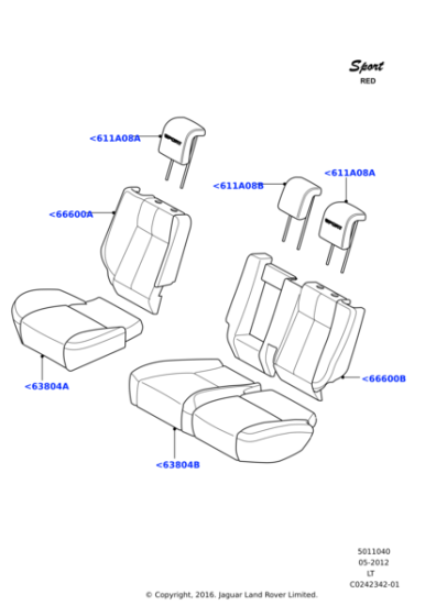 LR037591 - Land Rover Cover - Seat Back