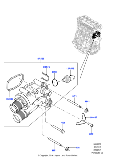 LR001312 - Land Rover Housing - Thermostat