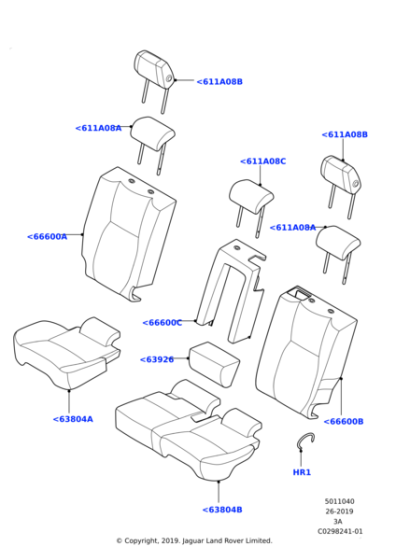 LR126938 - Land Rover Head Rest