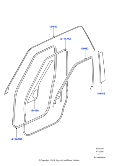 LR037337 - Land Rover Seal - Door Front And Rear