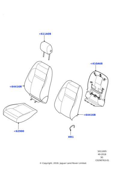 LR122325 - Land Rover Cover - Seat Back