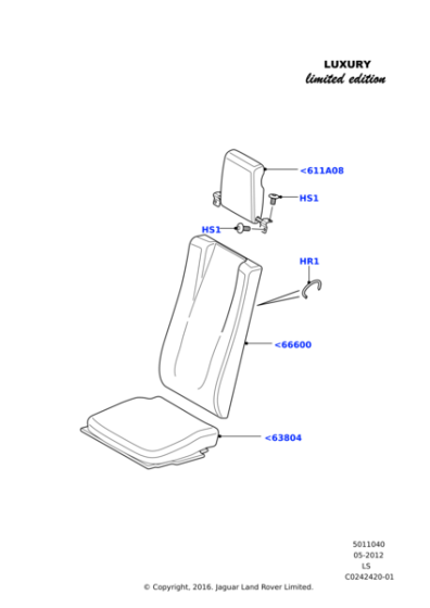 LR035693 - Land Rover Cover - Seat Back