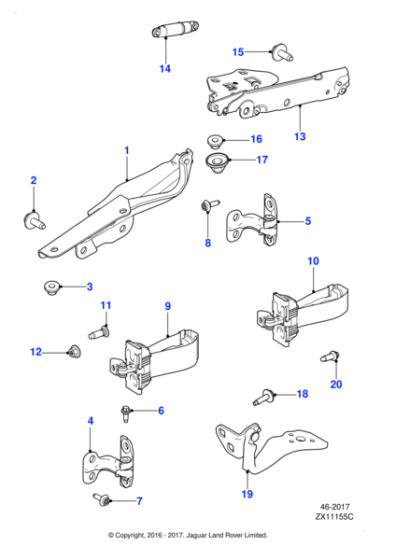 C2D38964 - Jaguar Door hinge