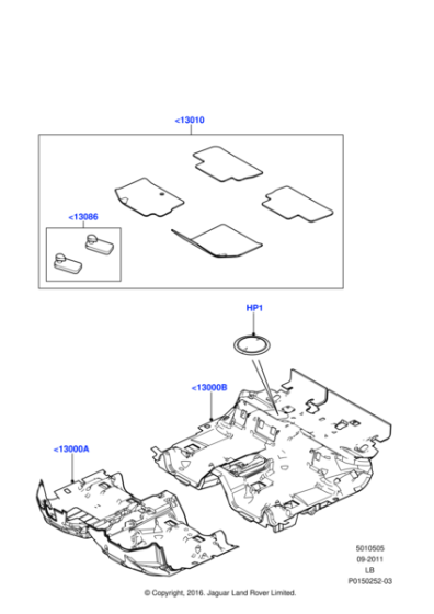 LR022126 - Land Rover Kit - Floor Contour Mat