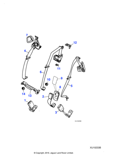 C2C39898AMB - Jaguar Seatbelt