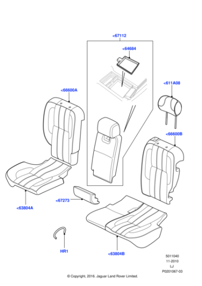 LR039244 - Land Rover Cover - Seat Cushion