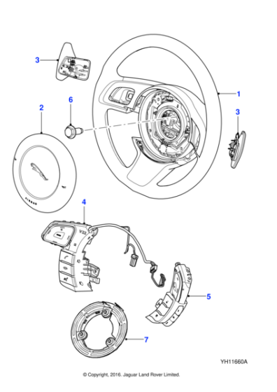 C2D16072AMS - Jaguar Steering wheel