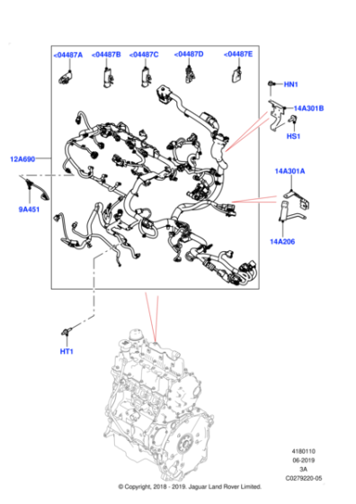 LR133791 - Land Rover Wiring - Engine