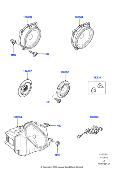 LR018044 - Land Rover Speaker