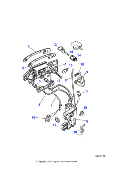 XR832239 - Jaguar Door latch