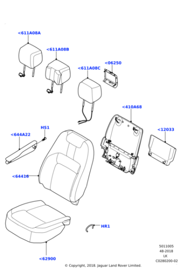 LR119652 - Land Rover Cover - Seat Back