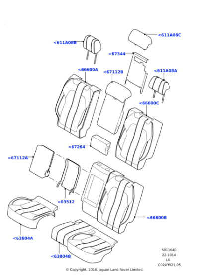 LR042631 - Land Rover Cover - Seat Cushion