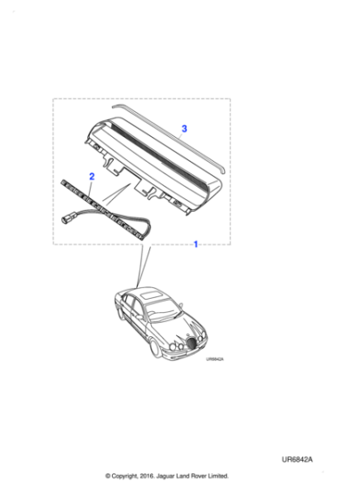 XR814308LGM - Jaguar High mounted stop lamp