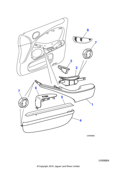 XR818381ADX - Jaguar Door armrest