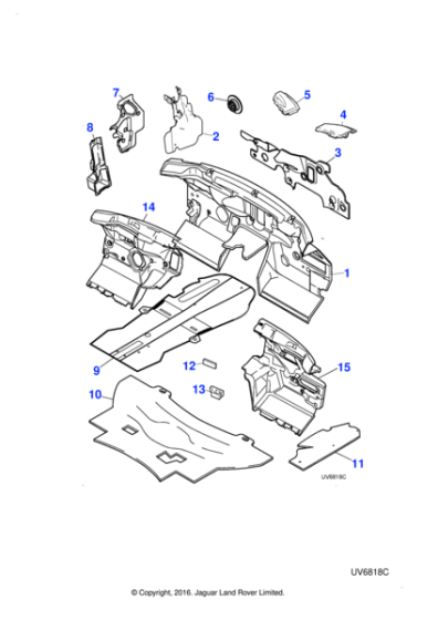 XR817308 - Jaguar Bulkhead insulation