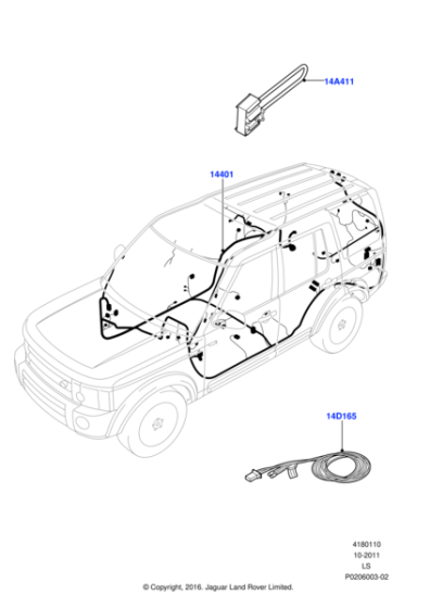 LR019416 - Land Rover Wiring - Main