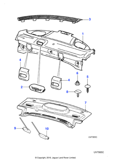 XR824938LEG - Jaguar Parcel shelf