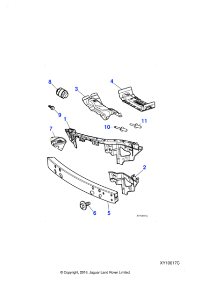 C2C1694 - Jaguar Headlamp mounting panel