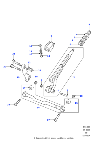 LR041266 - Land Rover Arm assembly-radius front suspension