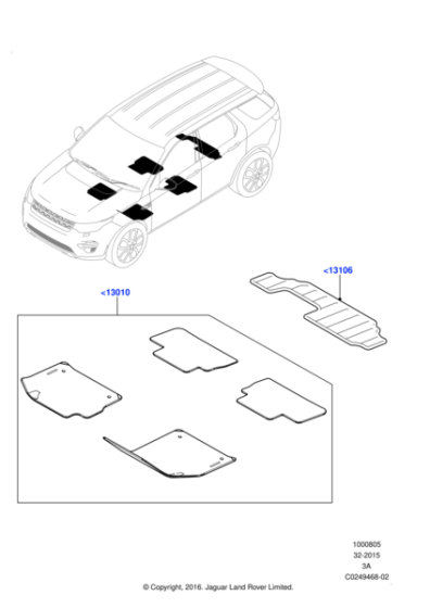 Rubber Floor Mats - RHD, Manual, 20MY onwards